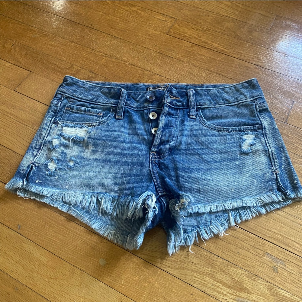 Abercrombie and Fitch Distressed Jean Shorts